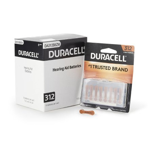 Duracell Zinc Air Battery 312 Cell 1.4V Disposable 8 Pack DA312B8ZM09 Pack/8