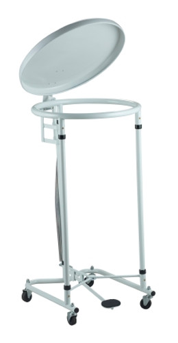 Trash Can with Plastic Liner entrust 32 Quart White Steel Step On Round 81-45266 Each/1