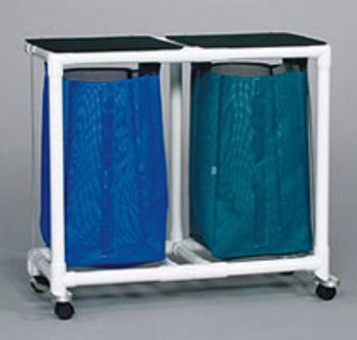 Double Hamper with Bags Standard 4 Casters 39 gal. VL LH2 FP MESH TEAL Each/1