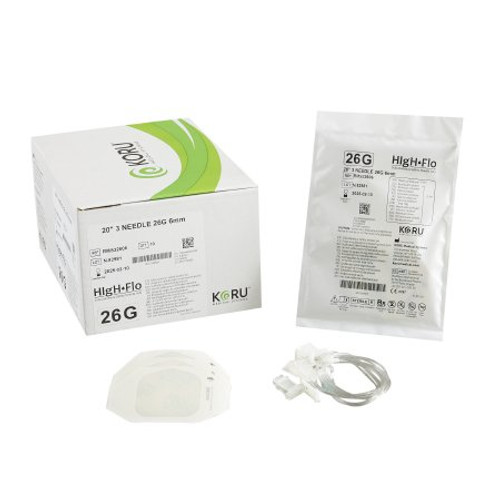 Sub-Q Infusion Set HIgH-Flo3 26 Gauge 6 mm 20 Inch Tubing Without Port RMS32606 Box/10