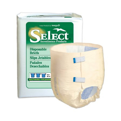 Adult Incontinent Brief Select Soft n Breathable Tab Closure Large Disposable Heavy Absorbency 3634 Case/50
