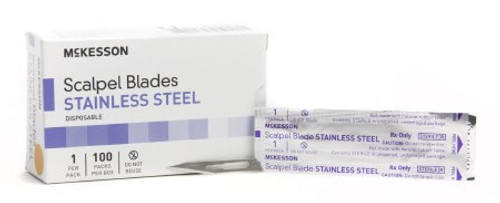 McKesson Brand Surgical Blade Stainless Steel Size 11 Sterile Disposable 16-63611 Box/100