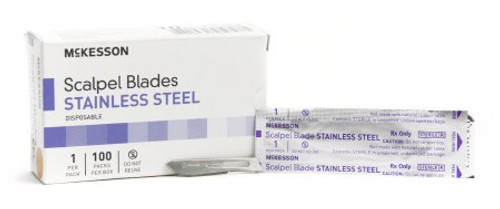 McKesson Brand Surgical Blade Stainless Steel Size 10 Sterile Disposable 16-63610 Box/100