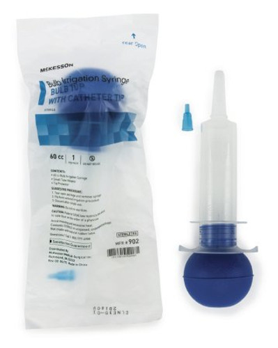 Irrigation Bulb Syringe McKesson 60 mL Disposable Sterile Tear Open Pack Plastic 902 Case/50