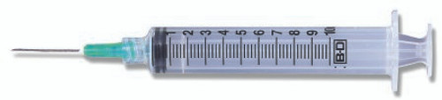 Syringe with Hypodermic Needle PrecisionGlide 10 mL 21 Gauge 1 Inch Detachable Needle Without Safety 309642 Each/1