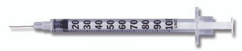 Insulin Syringe with Needle Lo-DoseMicro-Fine 0.5 mL 28 Gauge 1/2 Inch Attached Needle Without Safety 329461 Each/1