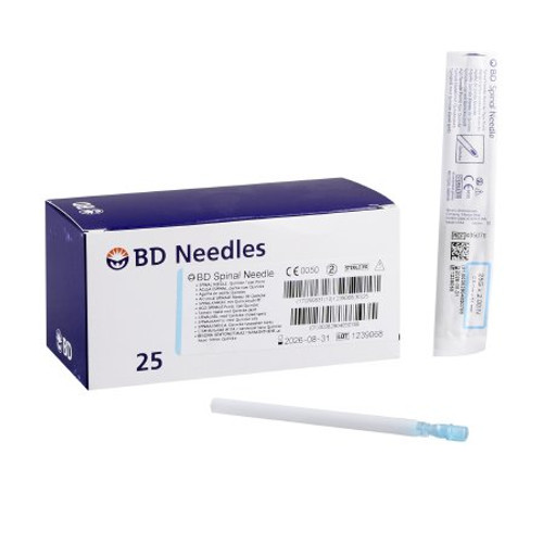 Spinal Needle BD Quincke 25 Gauge 2 Inch Short Neonatal 405078 Case/100