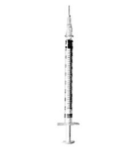 Allergy Syringe with Needle 1 mL 28 Gauge 1/2 Inch Attached Needle Without Safety 305500 Case/500