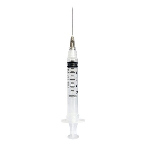 Syringe with Hypodermic Needle Sol-Care 5 mL 22 Gauge 1-1/2 Inch Detachable Needle Retractable Needle 140076IM Case/1200