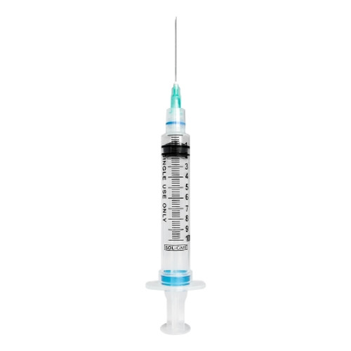 Syringe with Hypodermic Needle SureSafe 3 mL 25 Gauge 1 Inch Detachable Needle Retractable Needle FD-SSIC03-25-01 Box/100