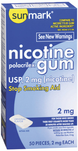Stop Smoking Aid sunmark 4 mg Strength Gum 1135045 Box/50