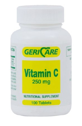 Vitamin C Supplement GeriCare 250 mg Strength Tablet 100 Per Bottle 831-10 Case/12