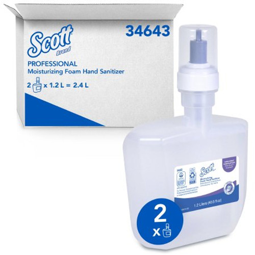 Hand Sanitizer Kleenex Ultra 1200 mL Alcohol Ethyl Foaming Dispenser Refill Bottle 34643 Case/2