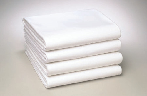 Bed Sheet Flat 66 X 104 Inch White Cotton 55% / Polyester 45% Reusable 12360400 DZ/12