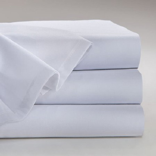 Bed Sheet Fitted 36 X 80 X 6 Inch White Cotton 55% / Polyester 45% Reusable 03647312 DZ/12