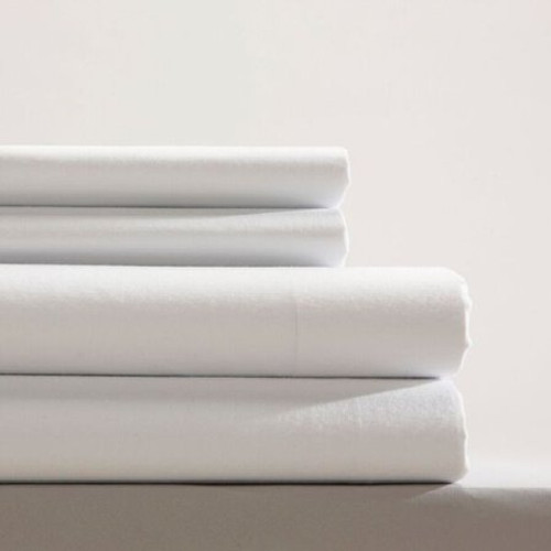 Bed Sheet Standard Value Fitted 68 X 84 X 9 Inch White Cotton 55% / Polyester 45% Reusable 12635322 DZ/12