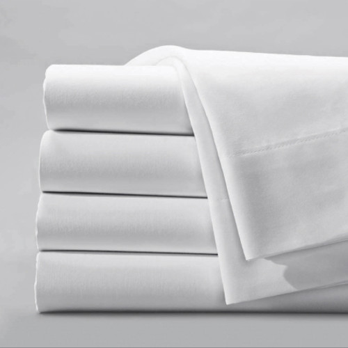 Bed Sheet Centima Flat 108 W X 115 L Inch White Cotton 70% / Polyester 30% Reusable 01213000 DZ/12