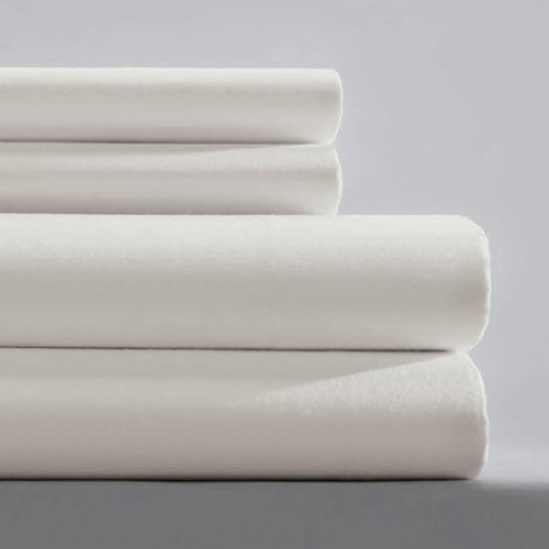 Bed Sheet Flat 90 X 110 Inch Bone Cotton 60% / Polyester 40% Reusable 04062149 DZ/12