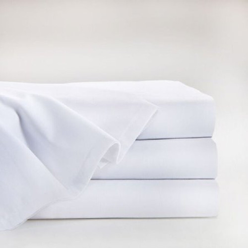 Bed Sheet UniVal Draw 54 X 72 Inch White Cotton 70% / Polyester 30% Reusable 16952100 DZ/12