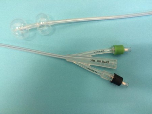 Foley Catheter Duette 2-Way Subsumed Tip 10 cc Proximal Balloon 5 cc Distal Balloon 16 Fr. Silicone D-10016 Box/10