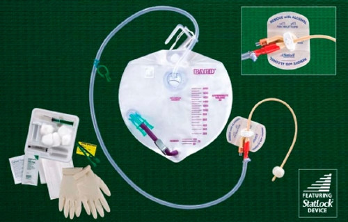 Foley Catheter PECO 2-Way Standard Tip 5 cc Balloon 30 Fr. Silicone-Elastomer Coated Latex PF6530 Box/10