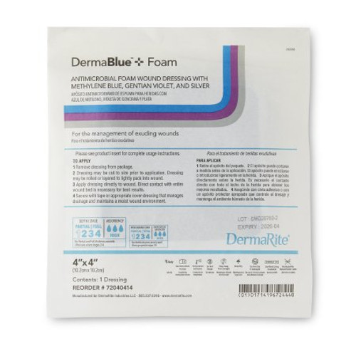 Foam Dressing with Silver RTD 4 X 4 X 1/4 Inch Square Sterile RTD72040414 Each/1