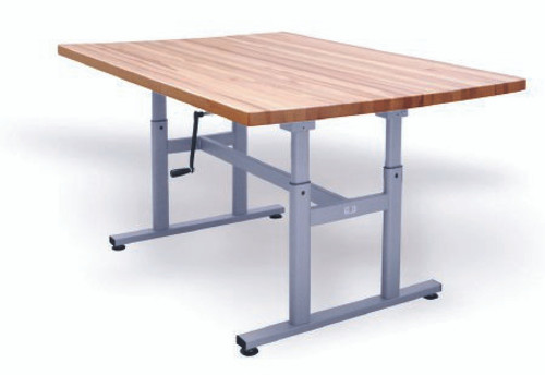 Deluxe Crank Butcher Block Work Table 60 L X 28 W X 27 - 39 H Inch Steel Frame 4325 Each/1