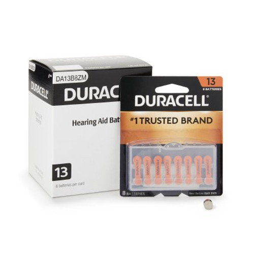 Duracell Zinc Air Battery 13 Cell 1.4V Disposable 8 Pack DA13B8ZM09 Pack/8