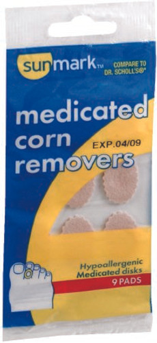 Medicated Corn Remover sunmark Pad 9 per Pack 2264547 Pack/9