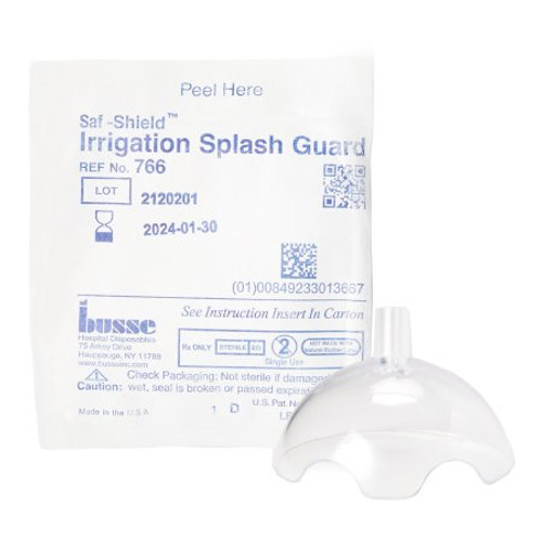 Irrigation Splash Guard Saf-Shield 2 Exit Portals Clear Plastic Angled Inlet Sterile 766 Case/50