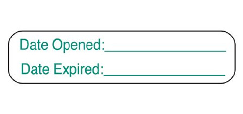 Identification Label Barkley Date Opened Date Expired Green 3/8 X 1-5/8 Inch 2970 Pack/1000
