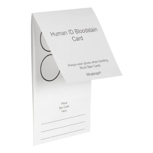 Blood Stain Card Whatman 125 L Four Sample Areas For Collection and Transport of Blood and Body Fluids WB100014 Pack/100