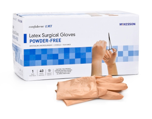 Surgical Glove McKesson Confiderm LMT Sterile Beige Powder Free Latex Not Chemo Approved Size 8.5 14-32085 Pair/1