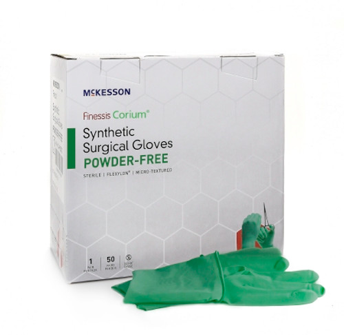 Surgical Glove McKesson Finessis Corium Sterile Green Powder Free Flexylon Hand Specific Micro-Textured Not Chemo Approved Size 7.5 14-94075 Pair/1