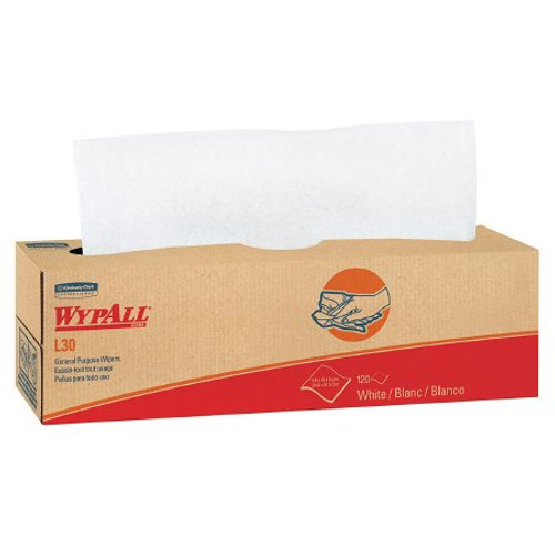 WypAll L30 Task Wipe Light Duty White NonSterile Double Re-Creped 9-4/5 X 16-2/5 Inch Disposable 5800 Box/100