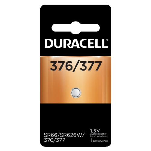Duracell Silver Oxide Battery 377 Cell 1.5V Disposable 1 Pack D377 Case/36