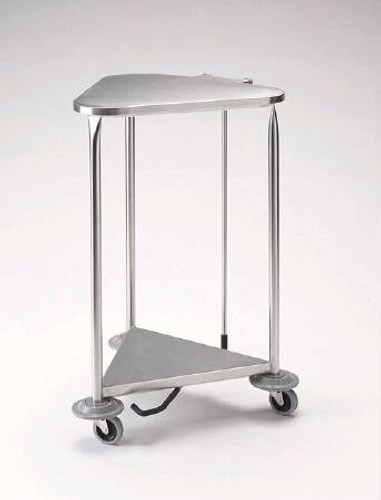 Pedigo Hamper Stand Rolling Triangular Opening Foot Pedal Self-Closing Lid P-1120-L-SS Each/1