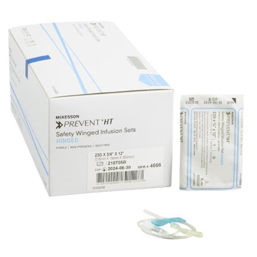 Infusion Set McKesson Prevent 23 Gauge 0.75 Inch 12 Inch Tubing Without Port 4666 Box/50