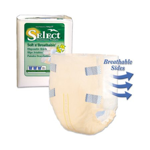 Adult Incontinent Brief Select Soft n Breathable Tab Closure X-Large Disposable Heavy Absorbency 2629 BG/8