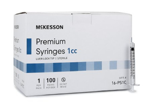 Tuberculin Syringe McKesson 1 mL Blister Pack Luer Lock Tip Without Safety 16-PS1C Box/100