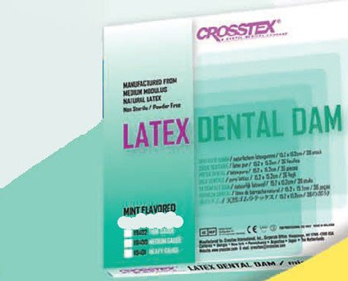 EENT Drape Crosstex Mint Dental Dam 6 X 6 Inch NonSterile 19400 Box/36
