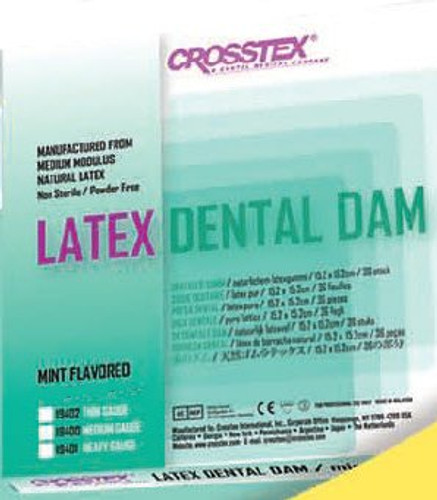 EENT Drape Crosstex Mint Dental Dam 5 X 5 Inch NonSterile 19200 Box/52