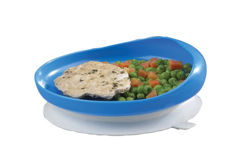 Scoop Plate with Suction Cup Base FabLife Blue Reusable Plastic 6-1/4 Inch Diameter 62-0160 Each/1