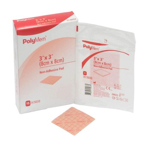 Foam Dressing PolyMem 3 X 3 Inch Square Non-Adhesive without Border Sterile 5033 Box/15