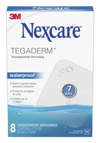 Transparent Dressing Nexcare Tegaderm Rectangle 2-3/8 X 2-3/4 Inch 2 Tab Delivery Without Label Sterile H1624 Box/8