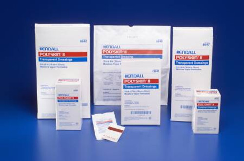 Transparent Film Dressing Kendall Square 1-1/2 X 1-1/2 Inch 2 Tab Delivery Without Label Sterile 6651 Each/1
