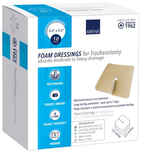 Foam Dressing Abena 3.2 X 3.2 Inch Fenestrated Square Without Border Sterile 1962 Carton/10