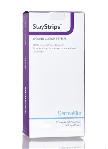 Skin Closure Strip StayStrips 1/4 X 1-1/2 Inch Nonwoven Material Flexible Strip White 72251 Box/1