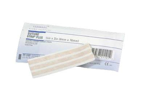 Skin Closure Strip Suture Strip Plus 1/4 X 1-1/2 Inch Nonwoven Material Flexible Strip Tan TP1104 Box/50