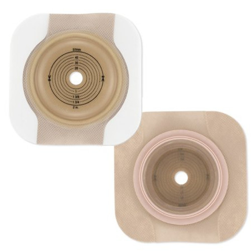 Ostomy Barrier New Image CeraPlus Trim to Fit Extended Wear Adhesive Tape Borders 57 mm Flange Red Code System Up to 1-1/2 Inch Opening 11703 Box/5